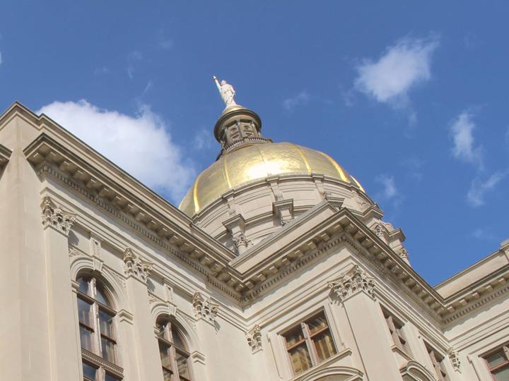 The golden dome of the Georgia state capitol.